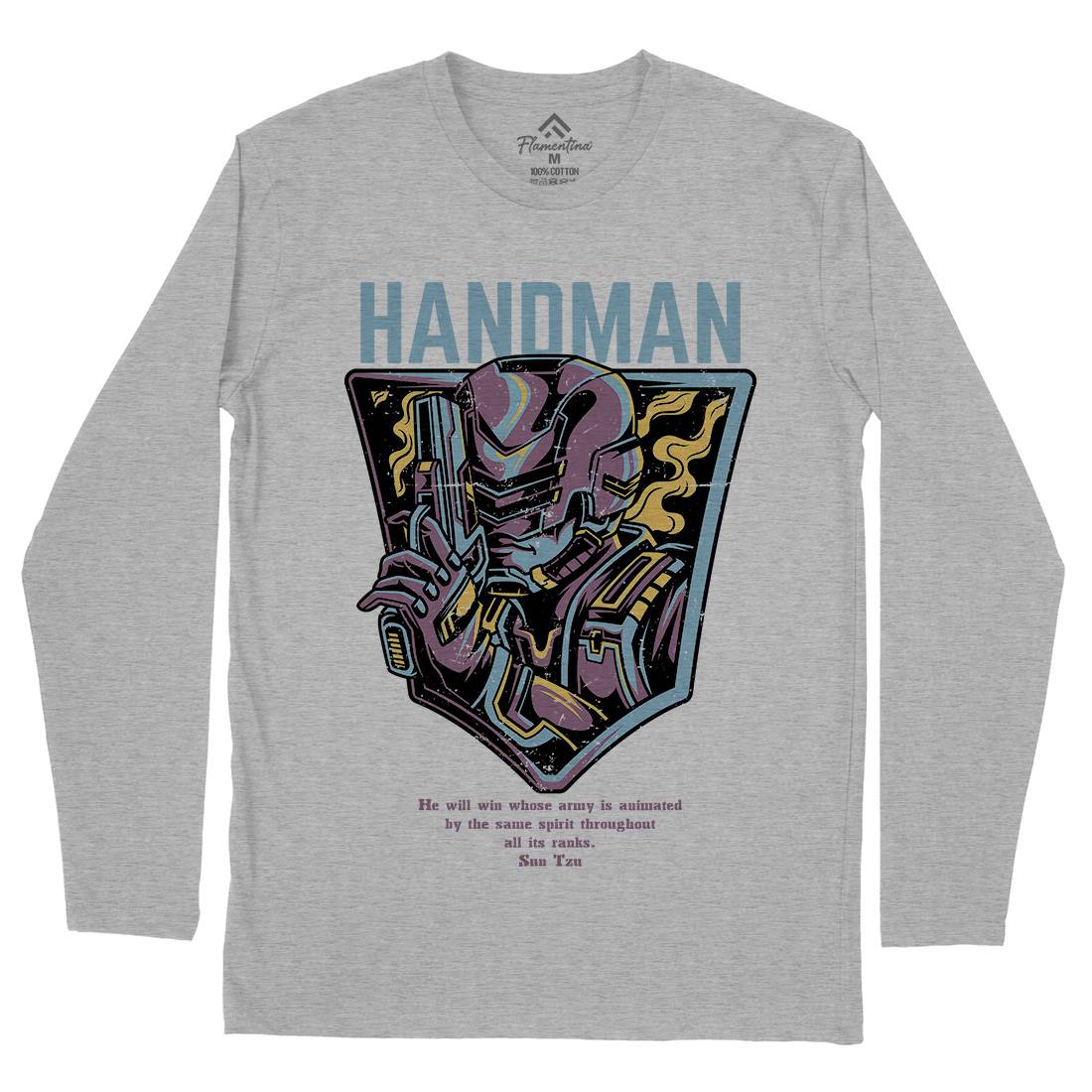 Handman Mens Long Sleeve T-Shirt Space D605