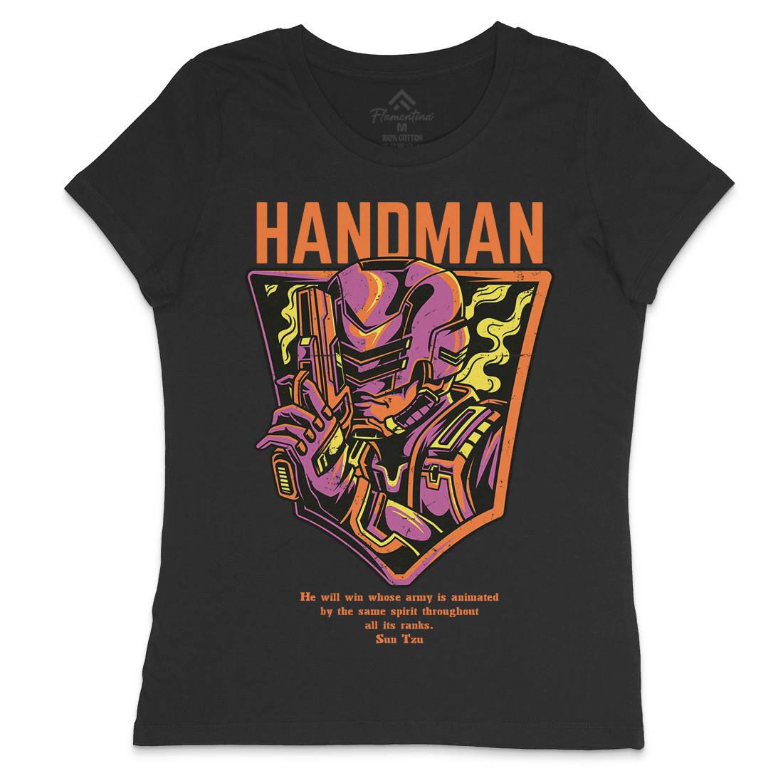Handman Womens Crew Neck T-Shirt Space D605