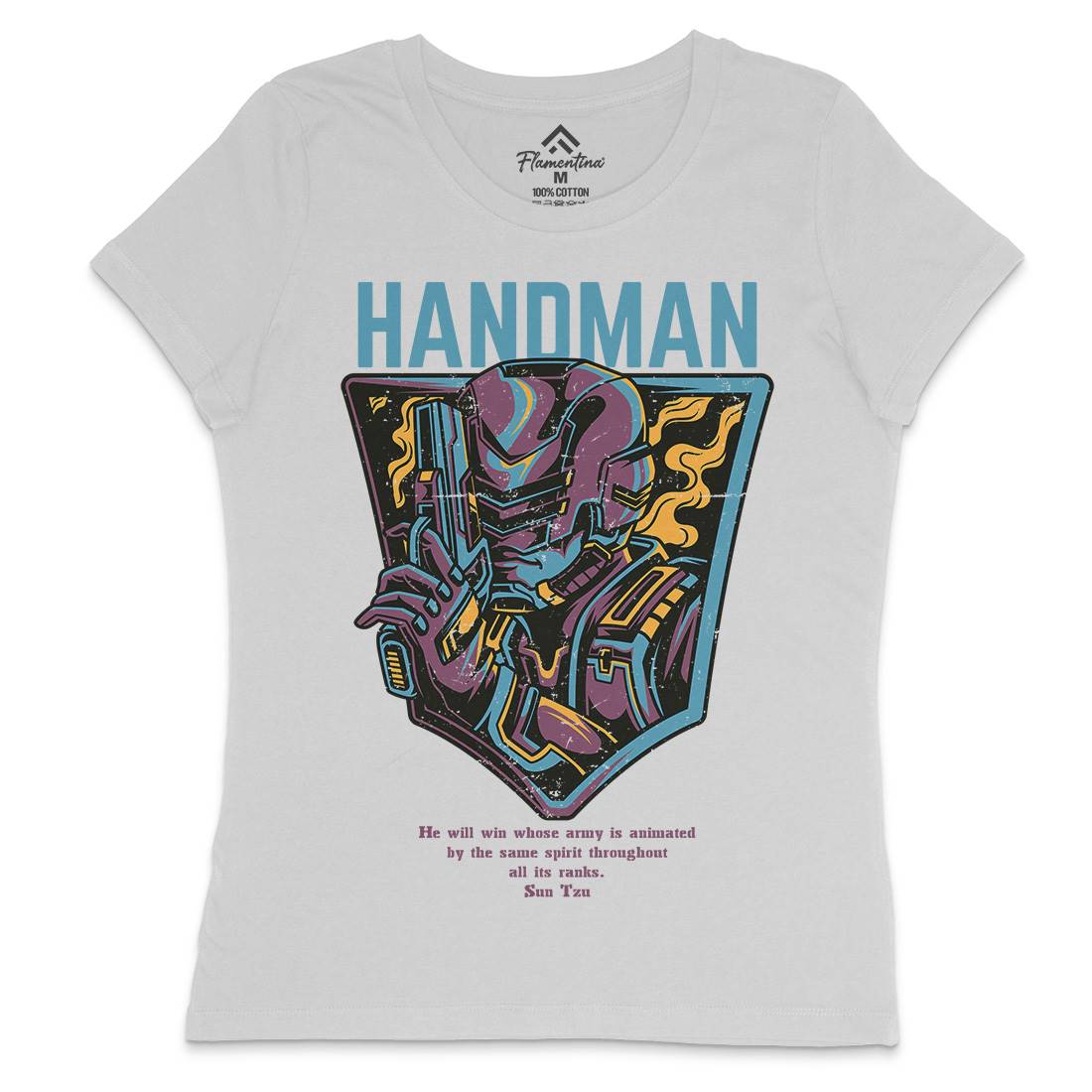 Handman Womens Crew Neck T-Shirt Space D605