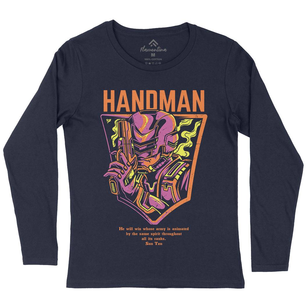 Handman Womens Long Sleeve T-Shirt Space D605