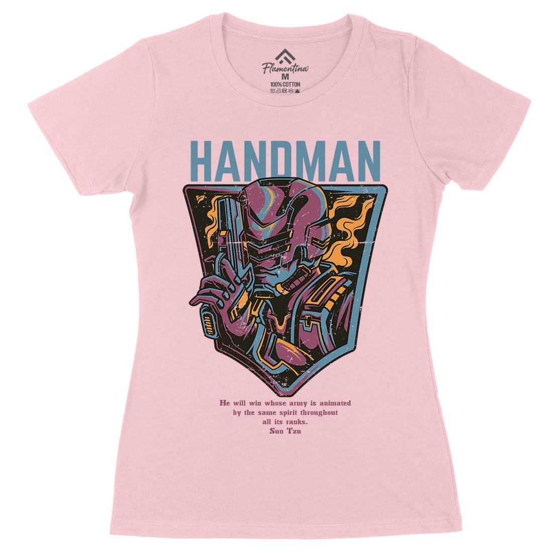 Handman Womens Organic Crew Neck T-Shirt Space D605