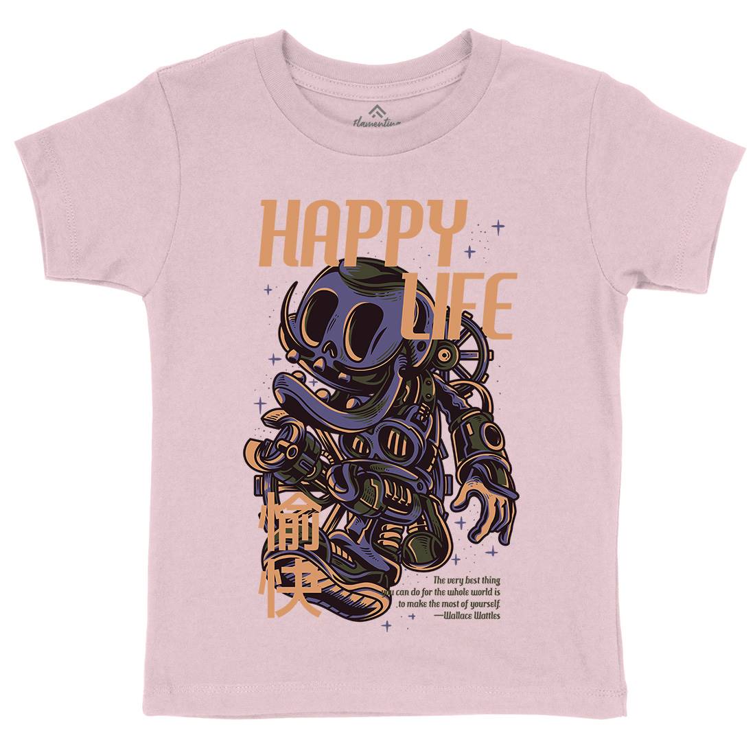 Happy Life Kids Crew Neck T-Shirt Space D606
