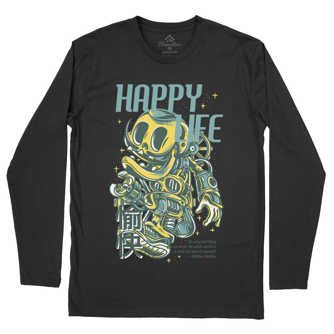 Happy Life Mens Long Sleeve T-Shirt Space D606
