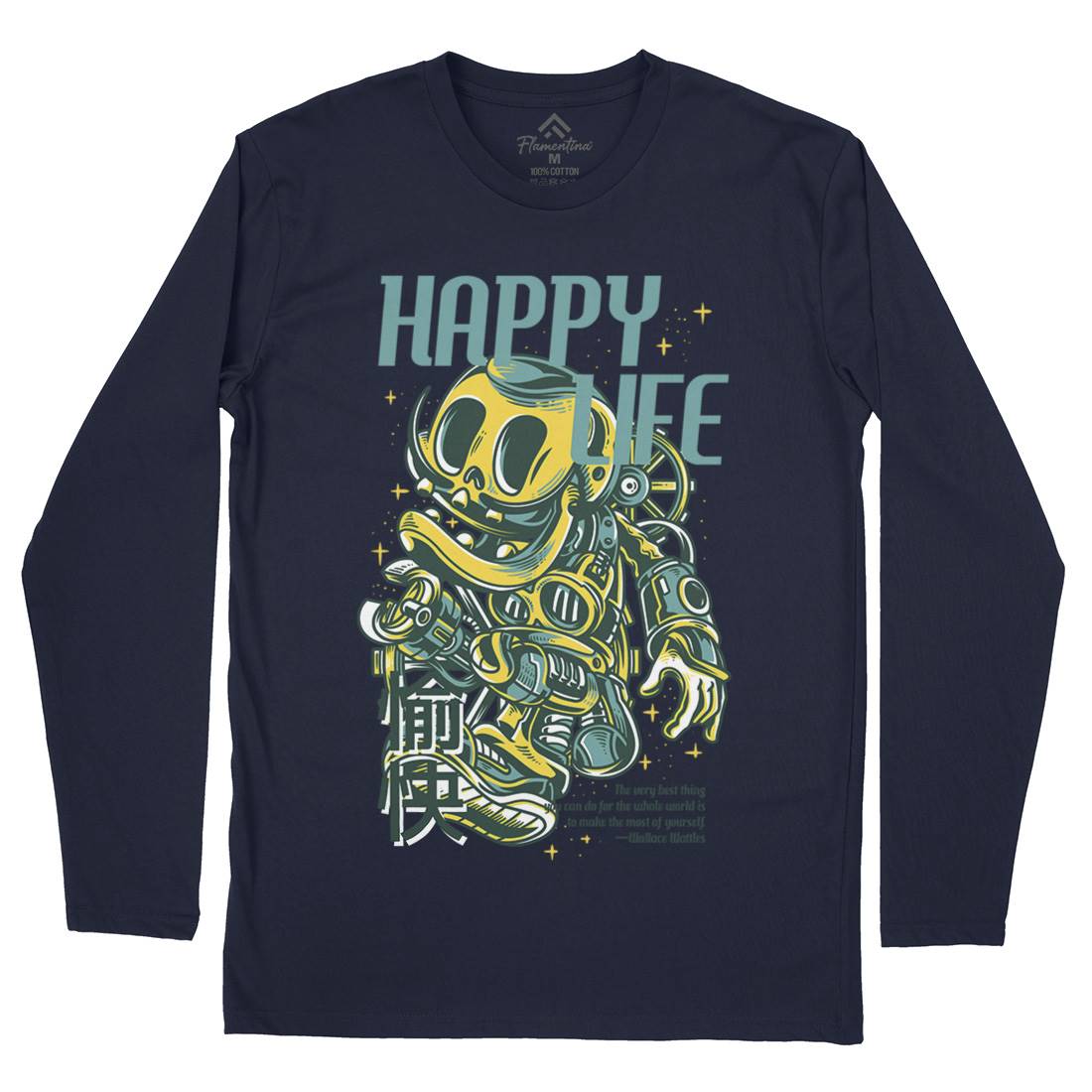 Happy Life Mens Long Sleeve T-Shirt Space D606