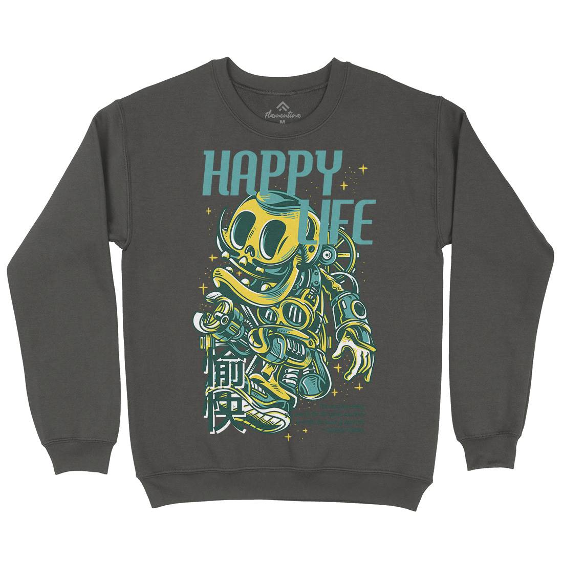 Happy Life Mens Crew Neck Sweatshirt Space D606