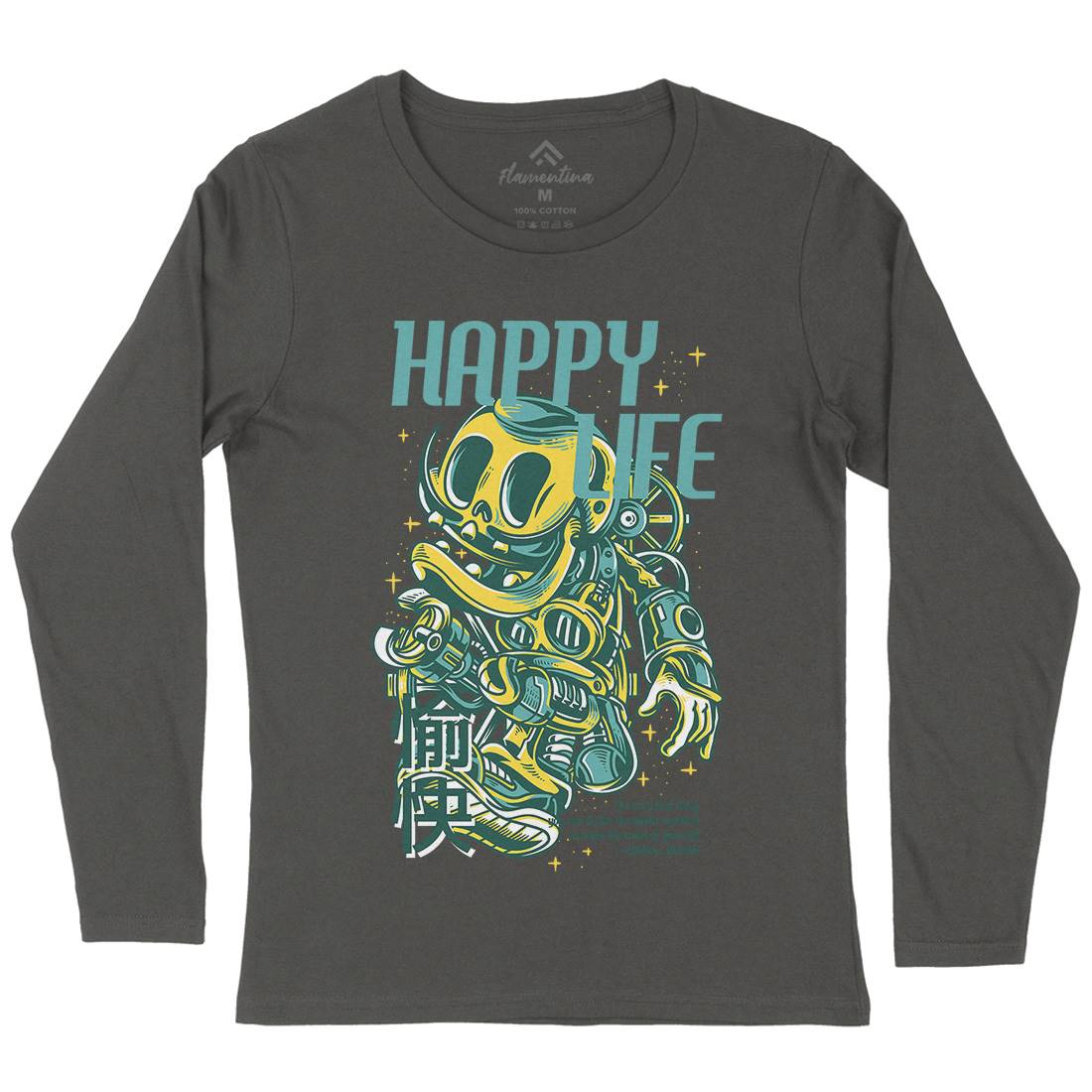 Happy Life Womens Long Sleeve T-Shirt Space D606