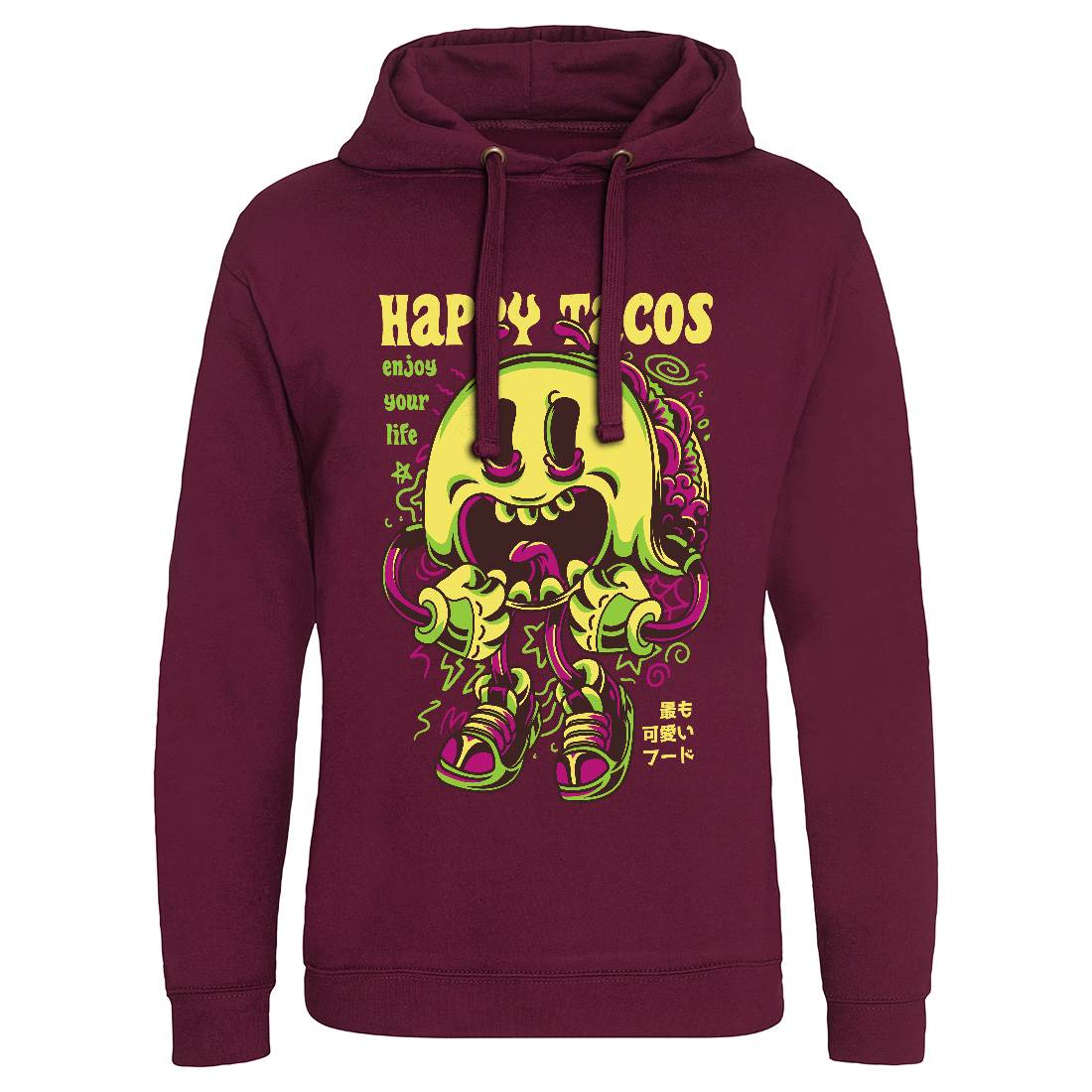 Happy Tacos Mens Hoodie Without Pocket Food D607