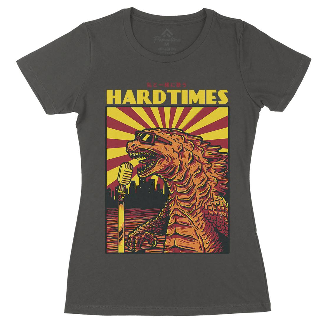 Hard Times Womens Organic Crew Neck T-Shirt Horror D608