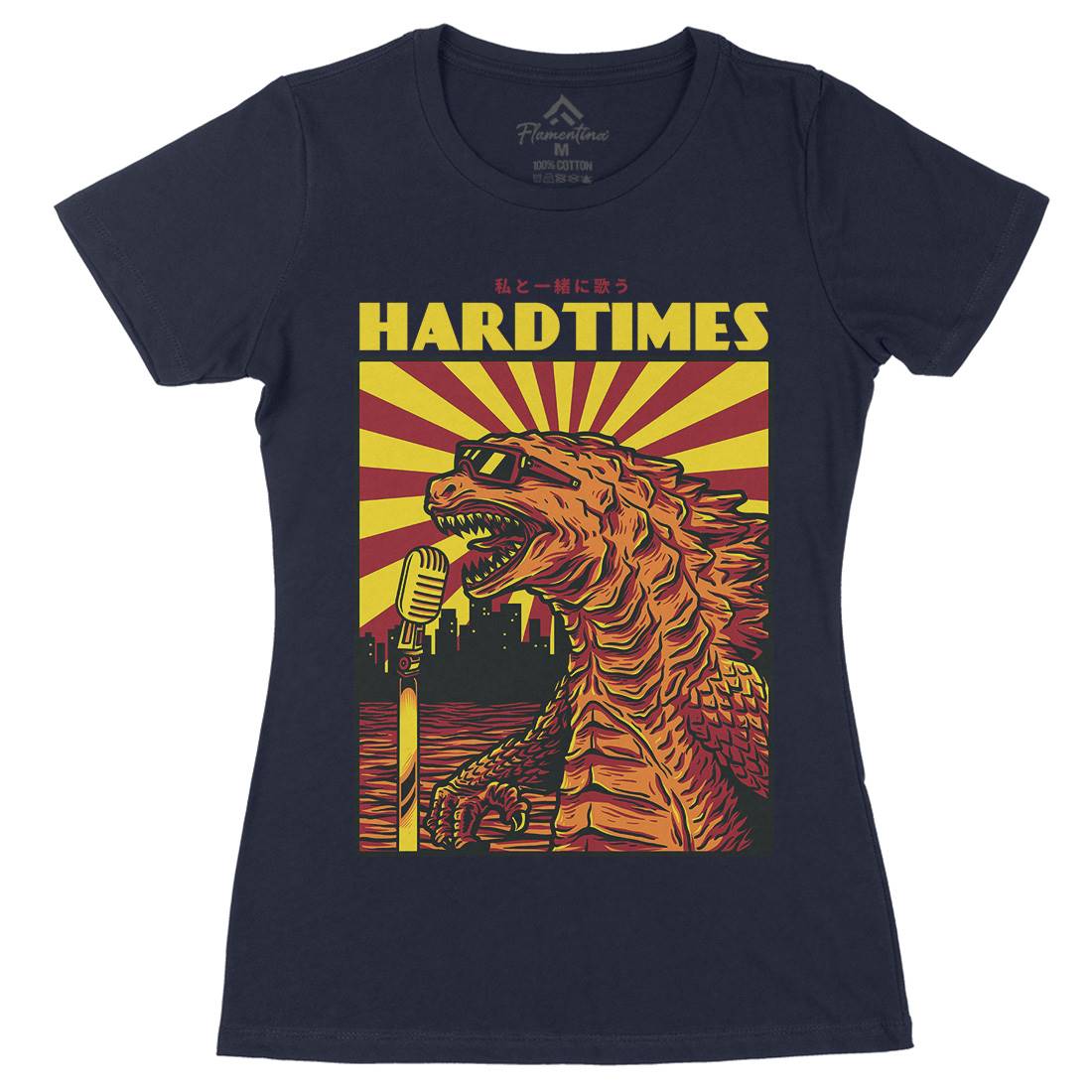 Hard Times Womens Organic Crew Neck T-Shirt Horror D608