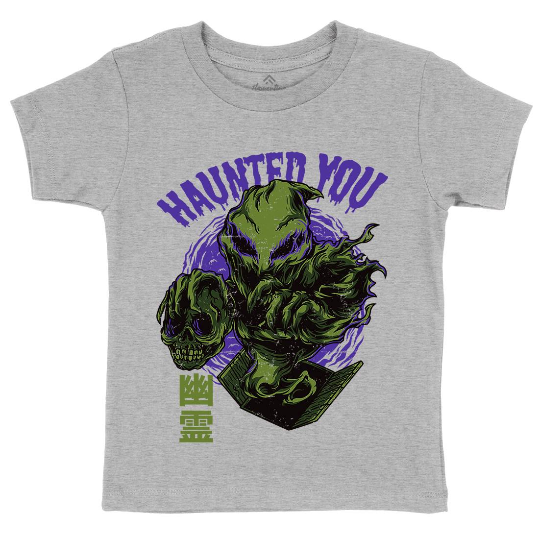 Haunted You Kids Organic Crew Neck T-Shirt Horror D609