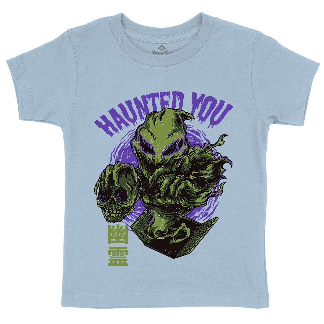 Haunted You Kids Organic Crew Neck T-Shirt Horror D609