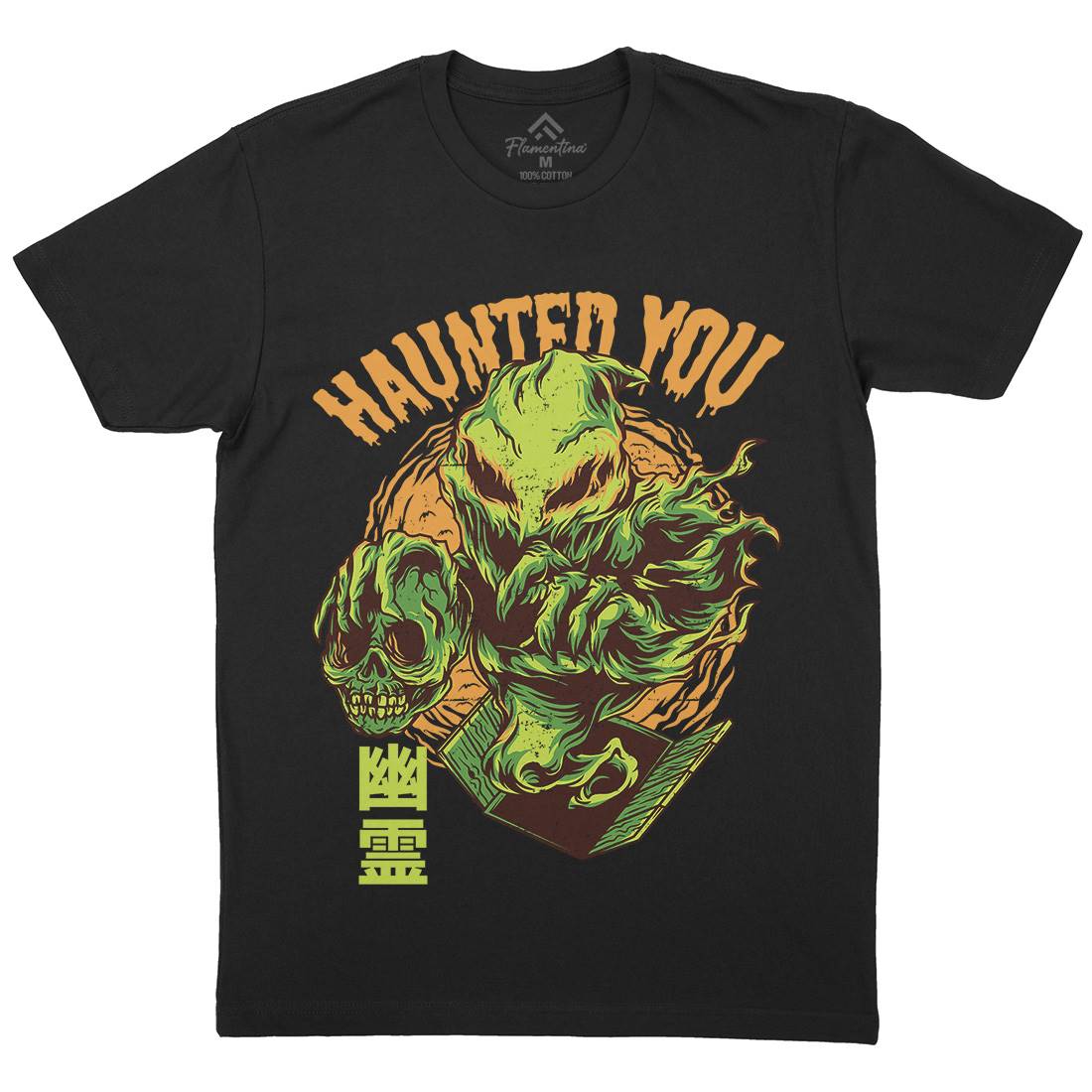 Haunted You Mens Organic Crew Neck T-Shirt Horror D609
