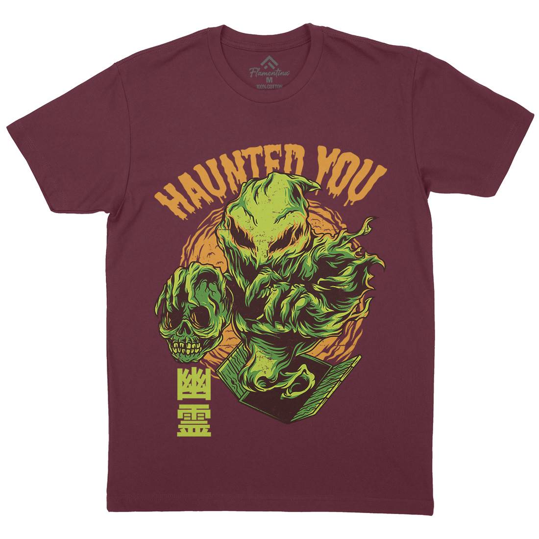 Haunted You Mens Organic Crew Neck T-Shirt Horror D609