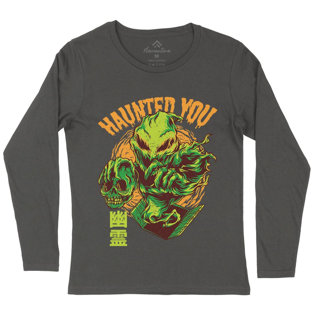 Haunted You Womens Long Sleeve T-Shirt Horror D609