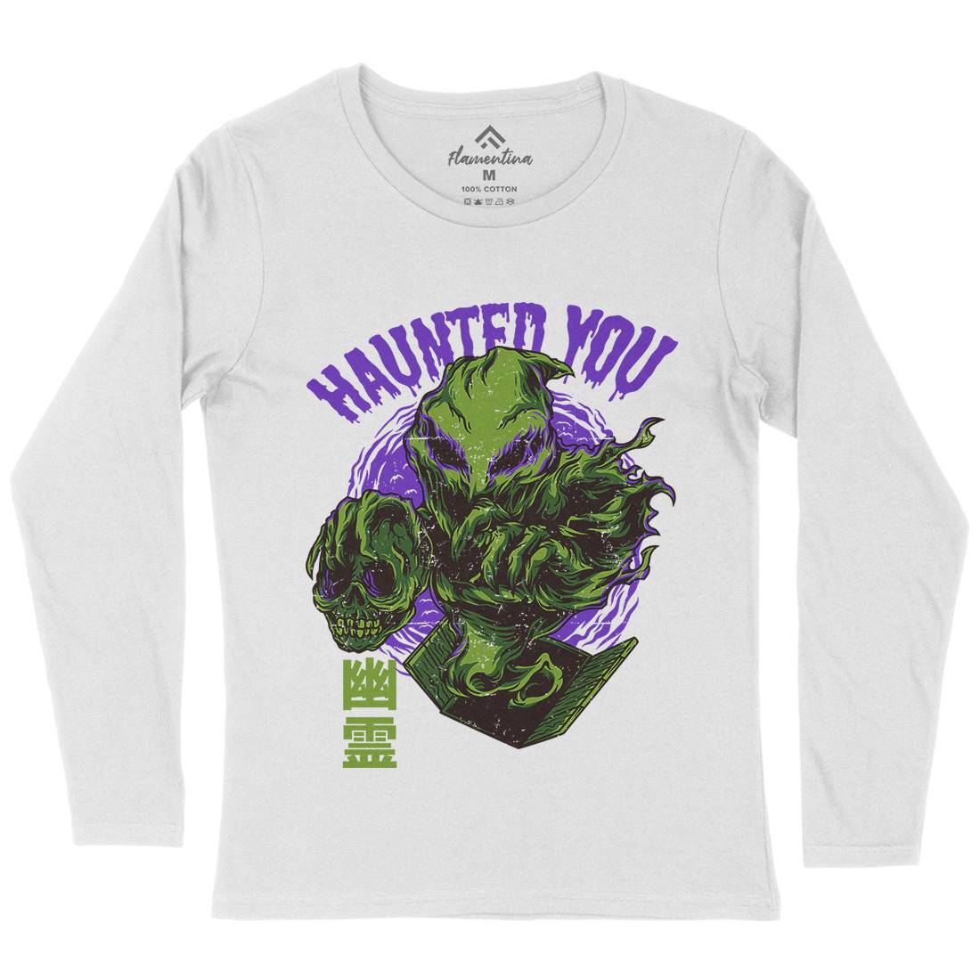 Haunted You Womens Long Sleeve T-Shirt Horror D609