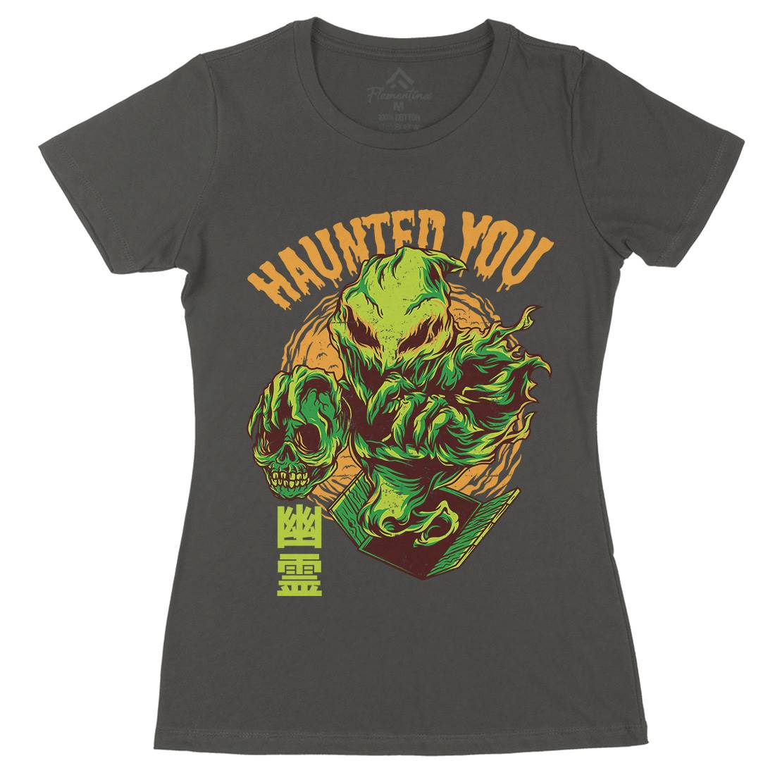 Haunted You Womens Organic Crew Neck T-Shirt Horror D609