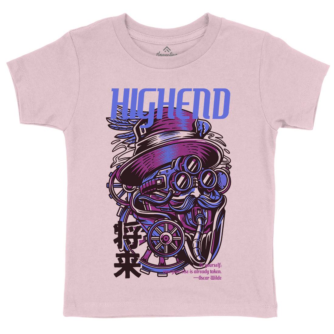 High End Kids Organic Crew Neck T-Shirt Steampunk D610