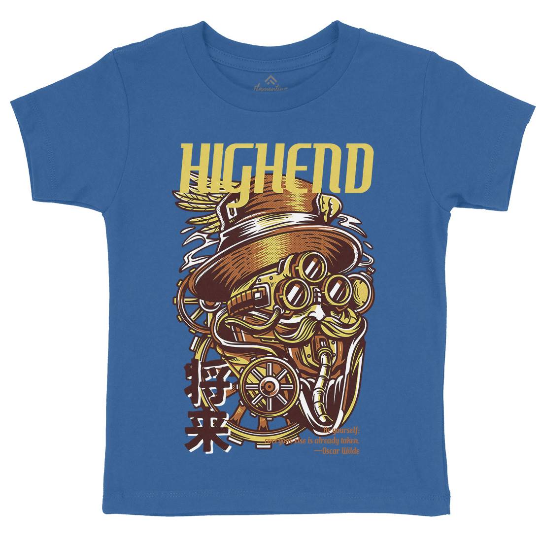 High End Kids Organic Crew Neck T-Shirt Steampunk D610