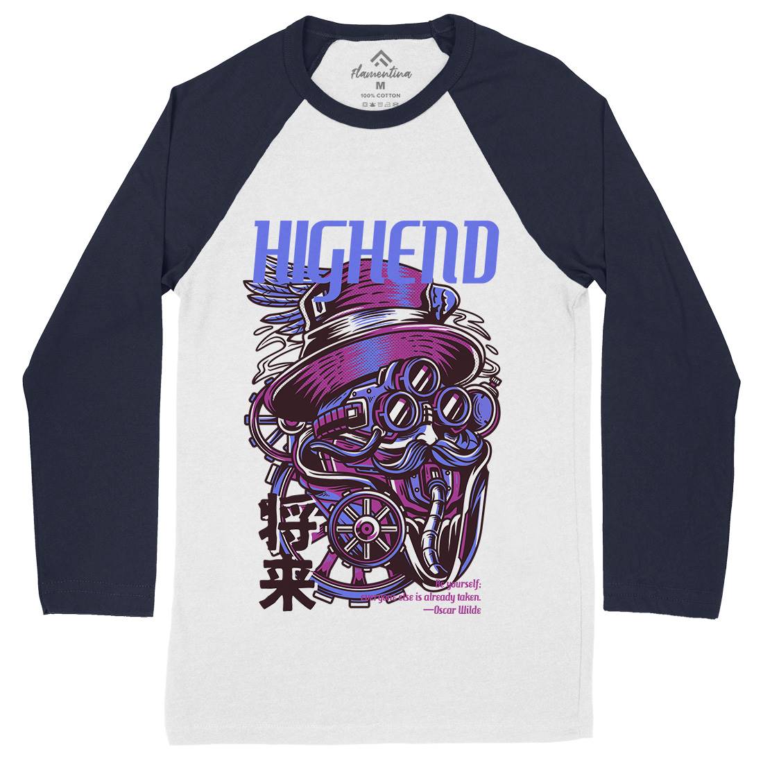 High End Mens Long Sleeve Baseball T-Shirt Steampunk D610