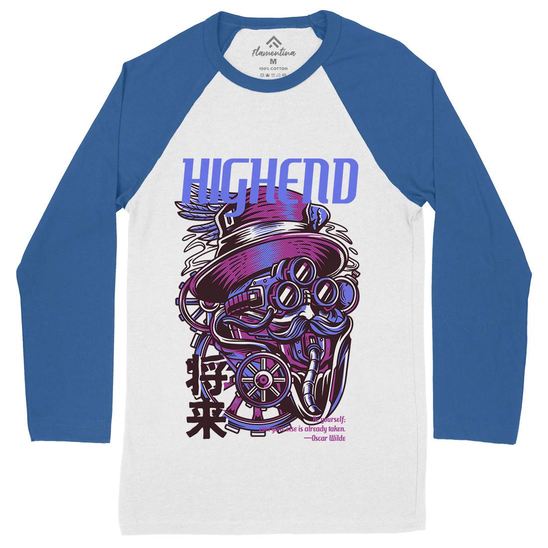 High End Mens Long Sleeve Baseball T-Shirt Steampunk D610
