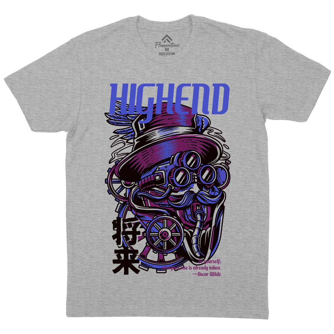 High End Mens Crew Neck T-Shirt Steampunk D610