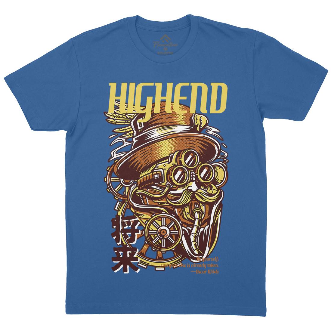 High End Mens Crew Neck T-Shirt Steampunk D610