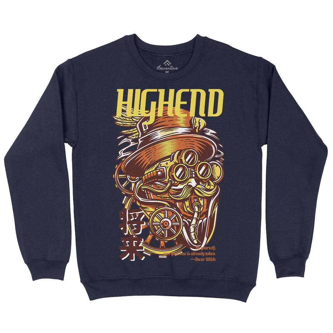 High End Mens Crew Neck Sweatshirt Steampunk D610