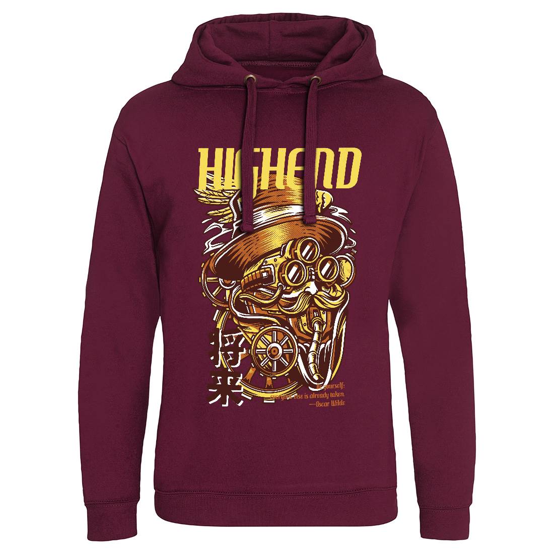 High End Mens Hoodie Without Pocket Steampunk D610
