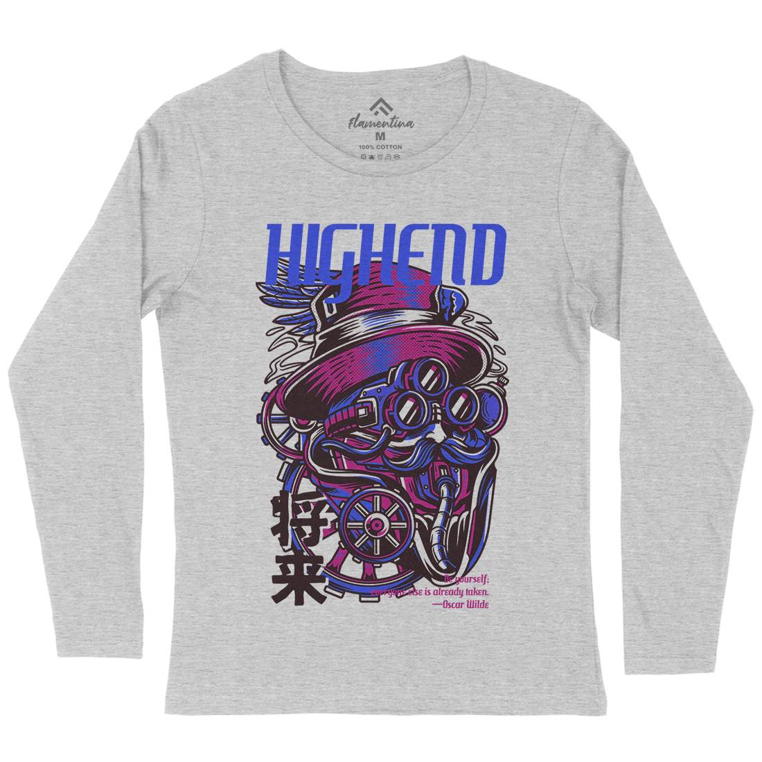 High End Womens Long Sleeve T-Shirt Steampunk D610