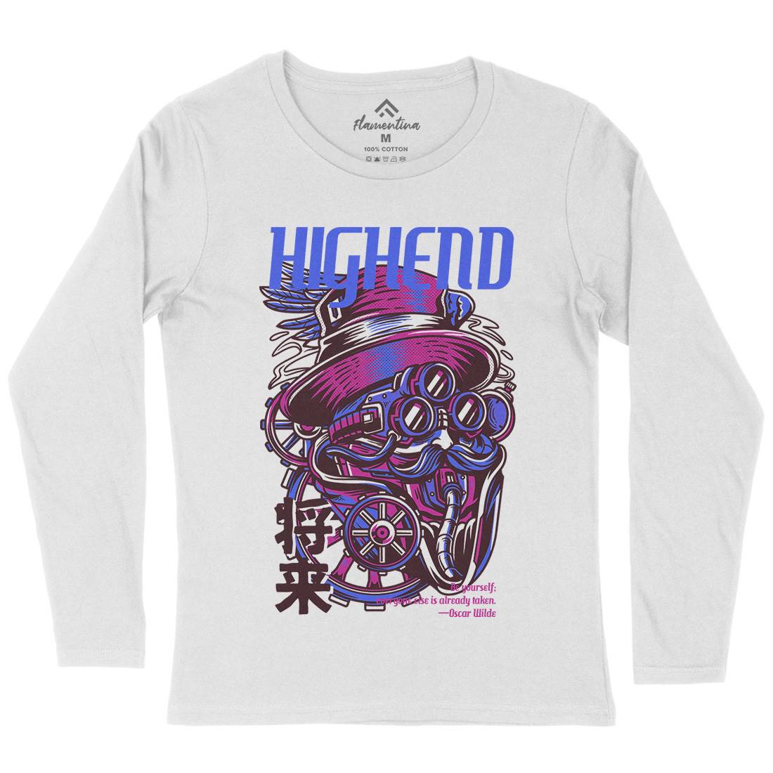 High End Womens Long Sleeve T-Shirt Steampunk D610