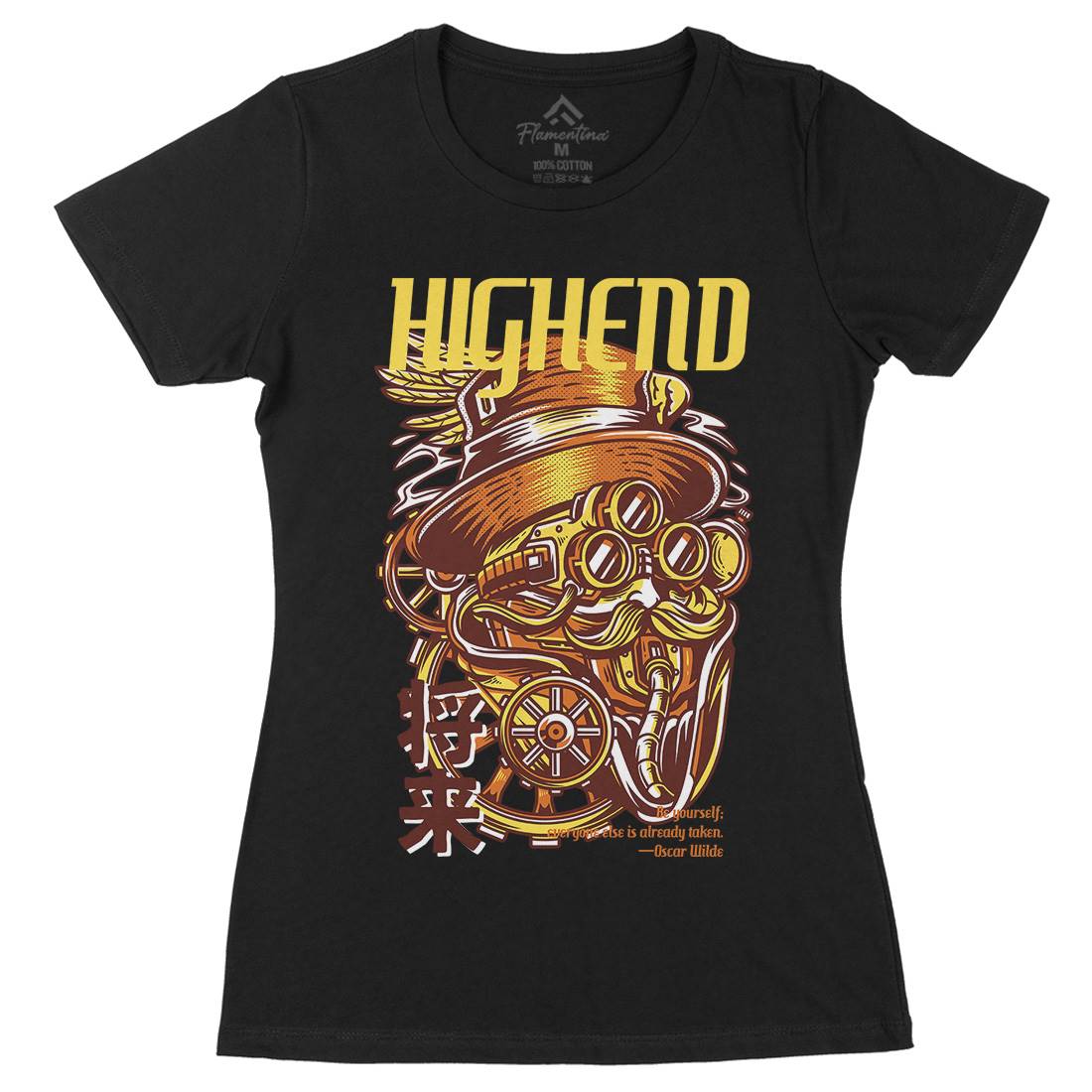 High End Womens Organic Crew Neck T-Shirt Steampunk D610