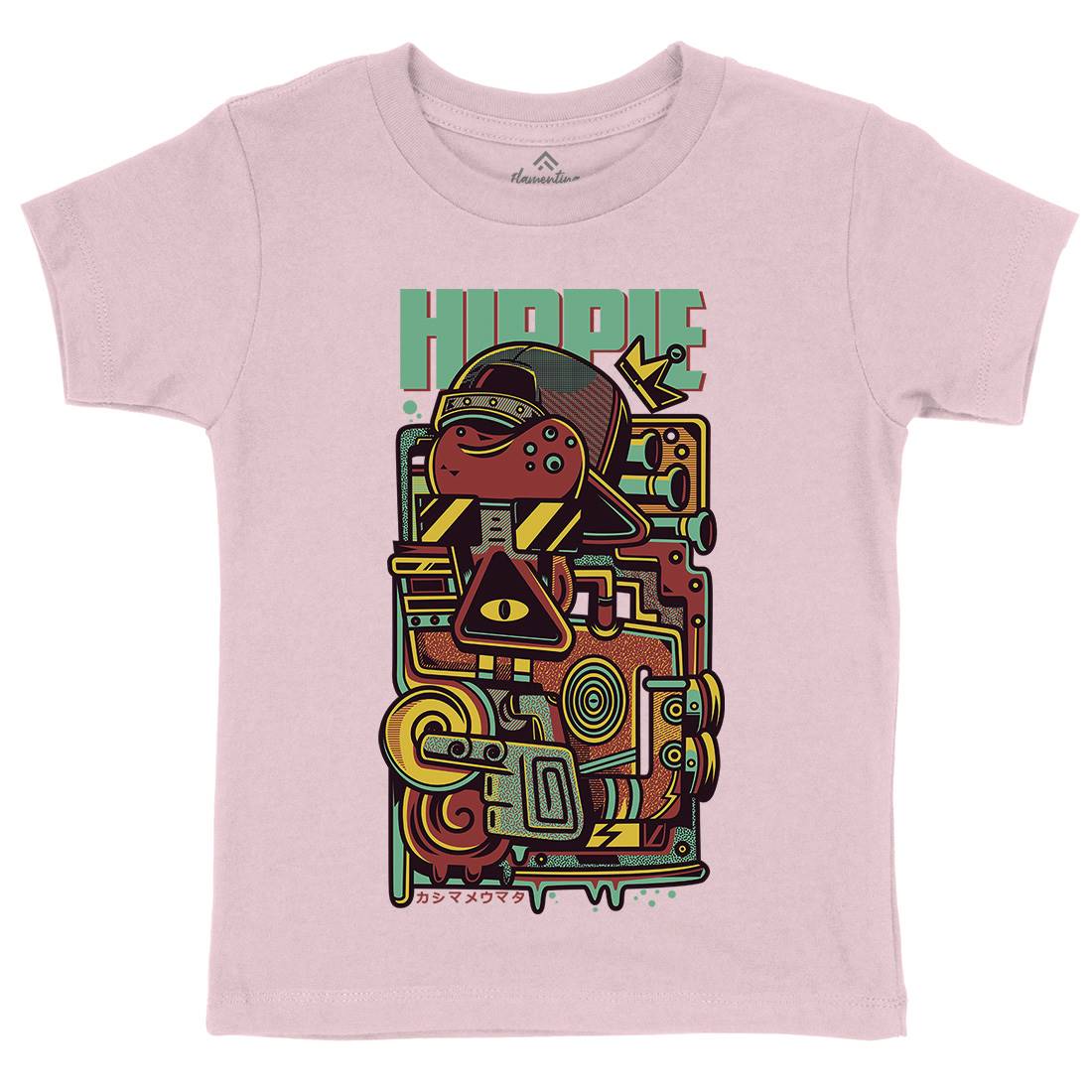 Hippie Kids Crew Neck T-Shirt Space D611