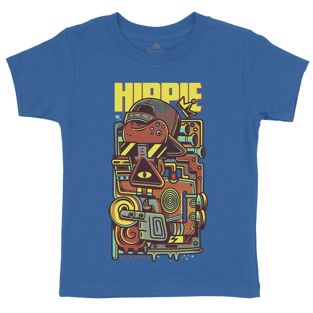 Hippie Kids Organic Crew Neck T-Shirt Space D611