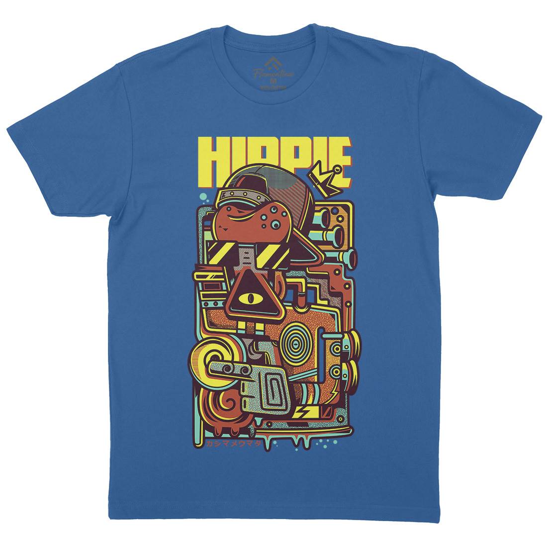Hippie Mens Organic Crew Neck T-Shirt Space D611