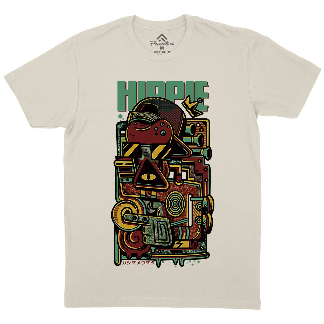 Hippie Mens Organic Crew Neck T-Shirt Space D611