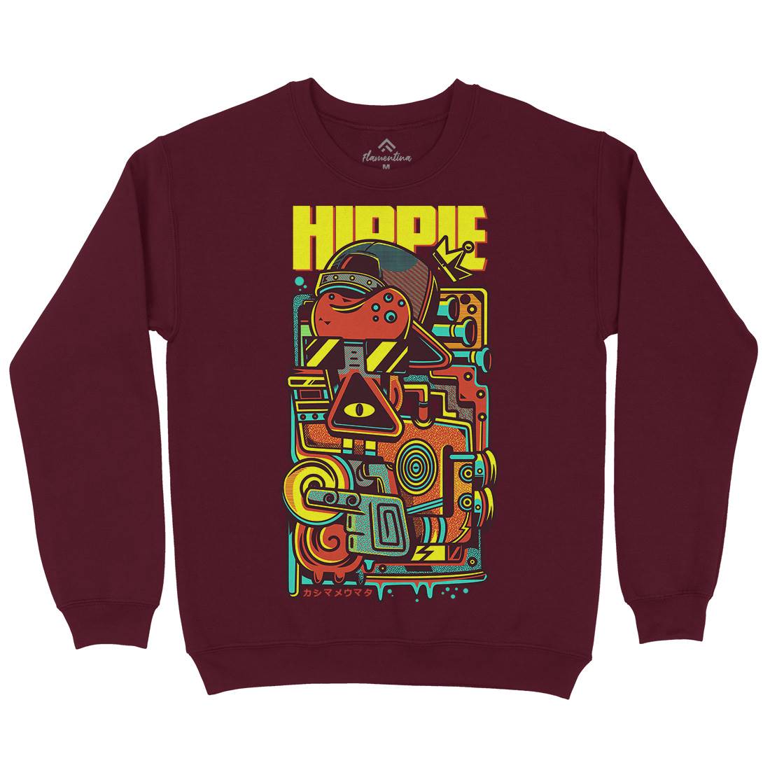 Hippie Mens Crew Neck Sweatshirt Space D611