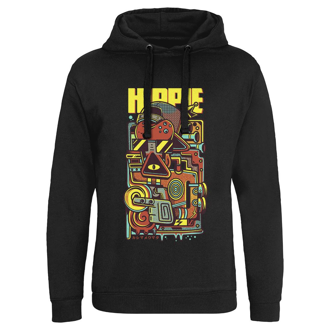 Hippie Mens Hoodie Without Pocket Space D611