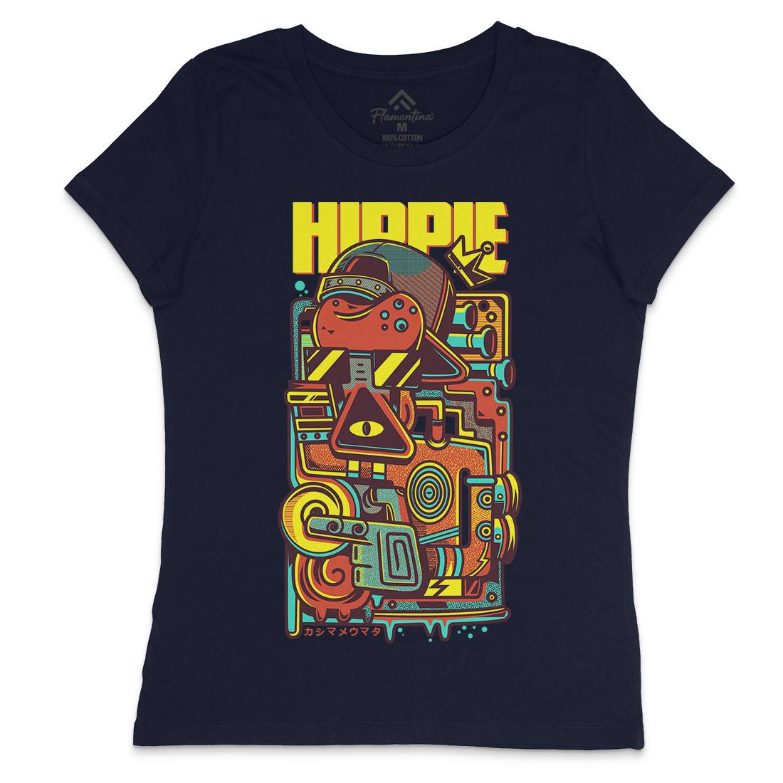 Hippie Womens Crew Neck T-Shirt Space D611