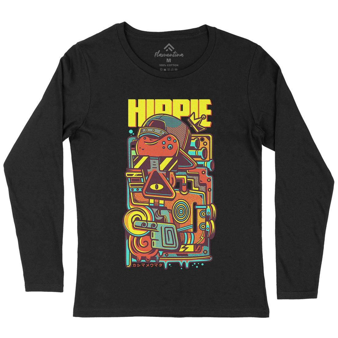 Hippie Womens Long Sleeve T-Shirt Space D611
