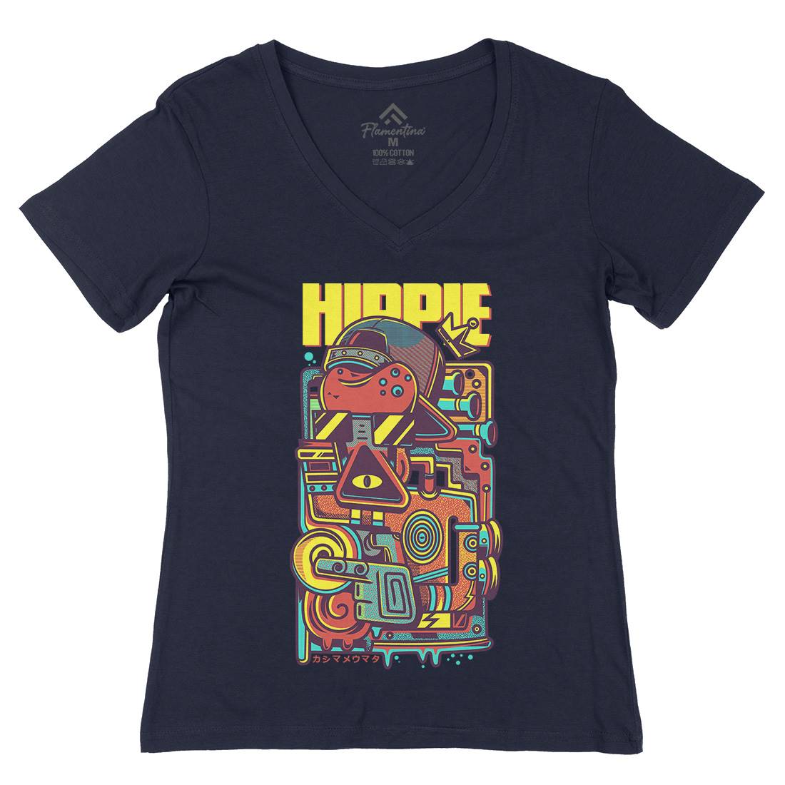 Hippie Womens Organic V-Neck T-Shirt Space D611