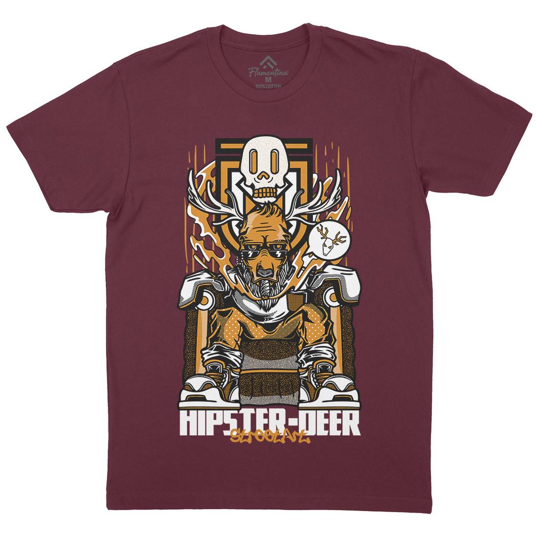 Hipster Deer Mens Crew Neck T-Shirt Animals D612