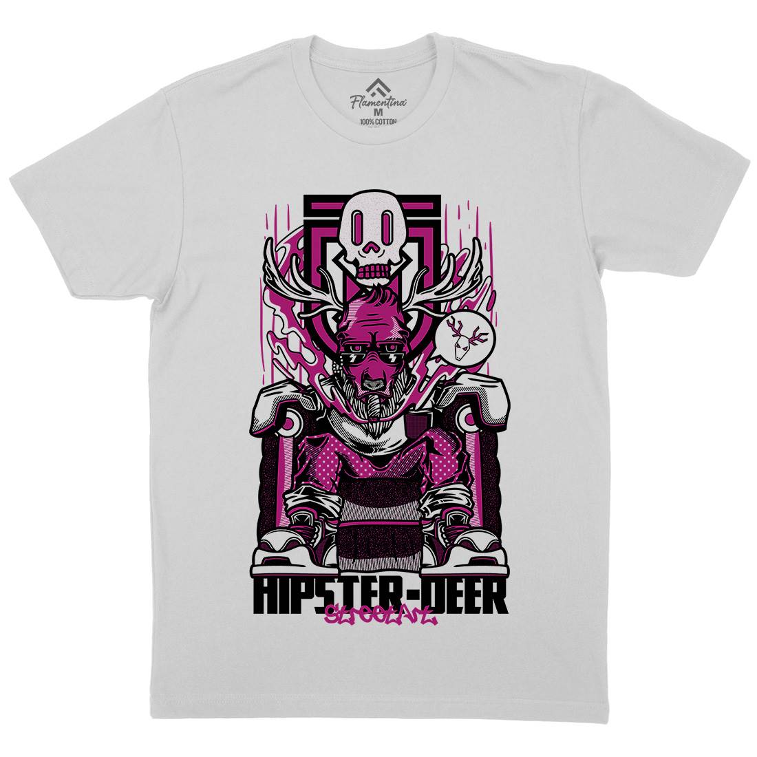 Hipster Deer Mens Crew Neck T-Shirt Animals D612