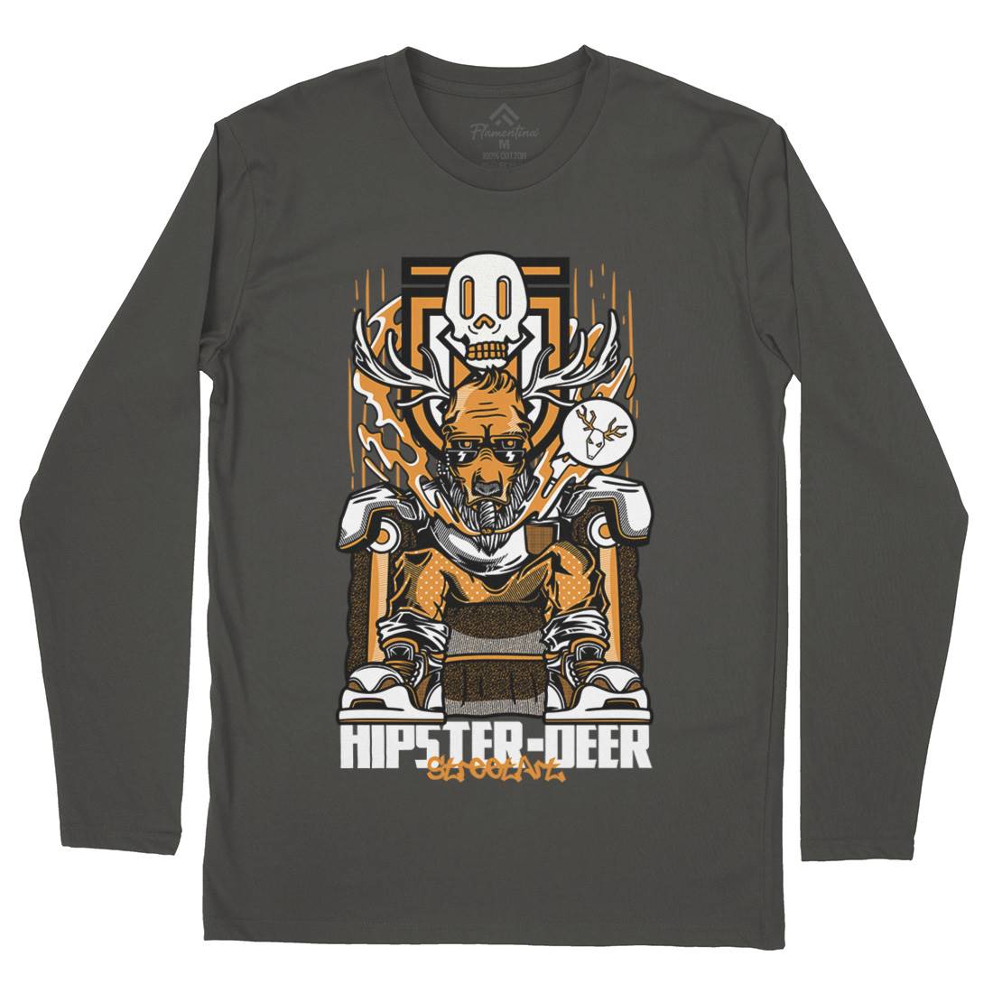 Hipster Deer Mens Long Sleeve T-Shirt Animals D612