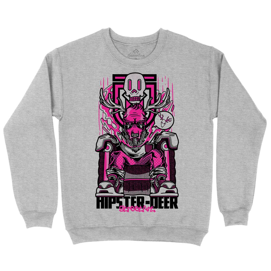Hipster Deer Mens Crew Neck Sweatshirt Animals D612