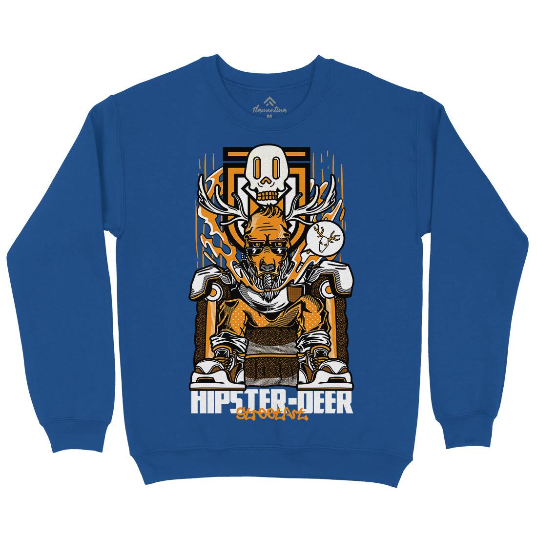 Hipster Deer Kids Crew Neck Sweatshirt Animals D612