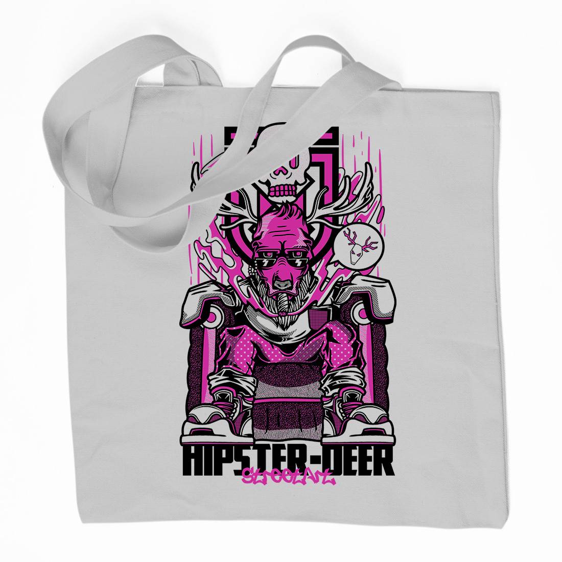Hipster Deer Organic Premium Cotton Tote Bag Animals D612