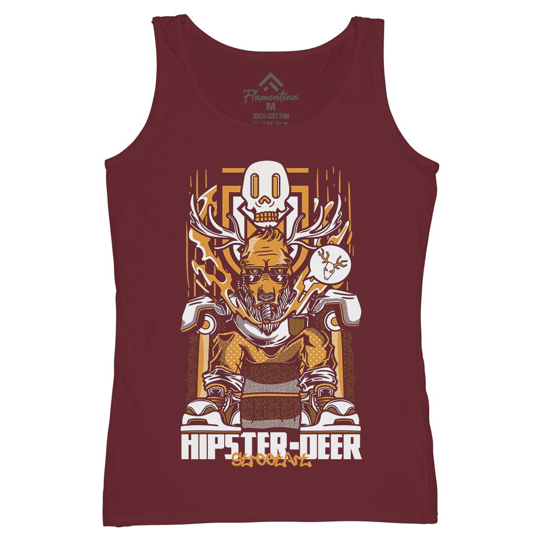 Hipster Deer Womens Organic Tank Top Vest Animals D612