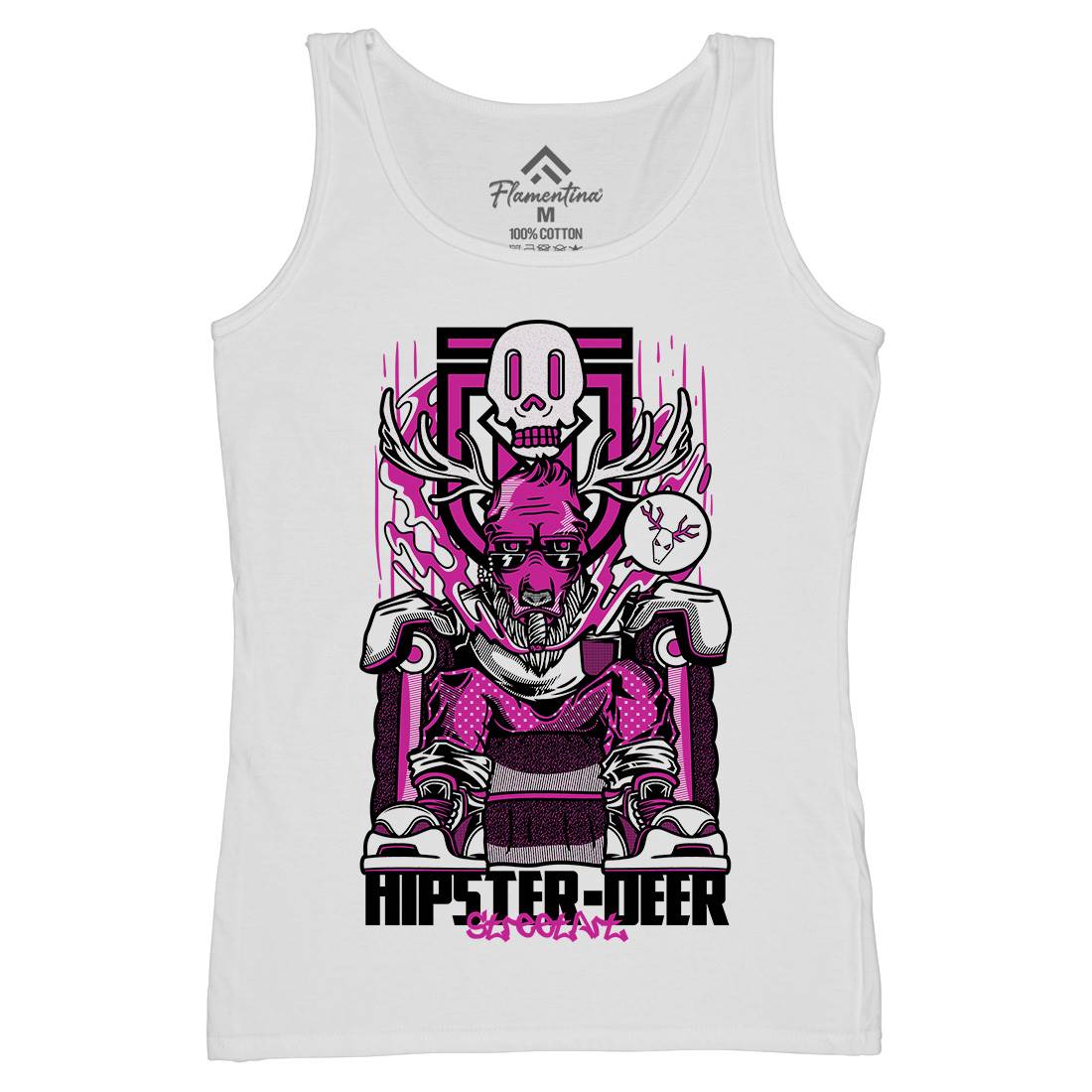 Hipster Deer Womens Organic Tank Top Vest Animals D612