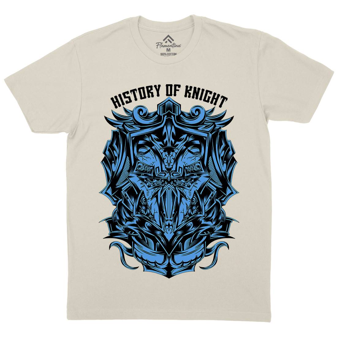 History Of Knight Mens Organic Crew Neck T-Shirt Warriors D613