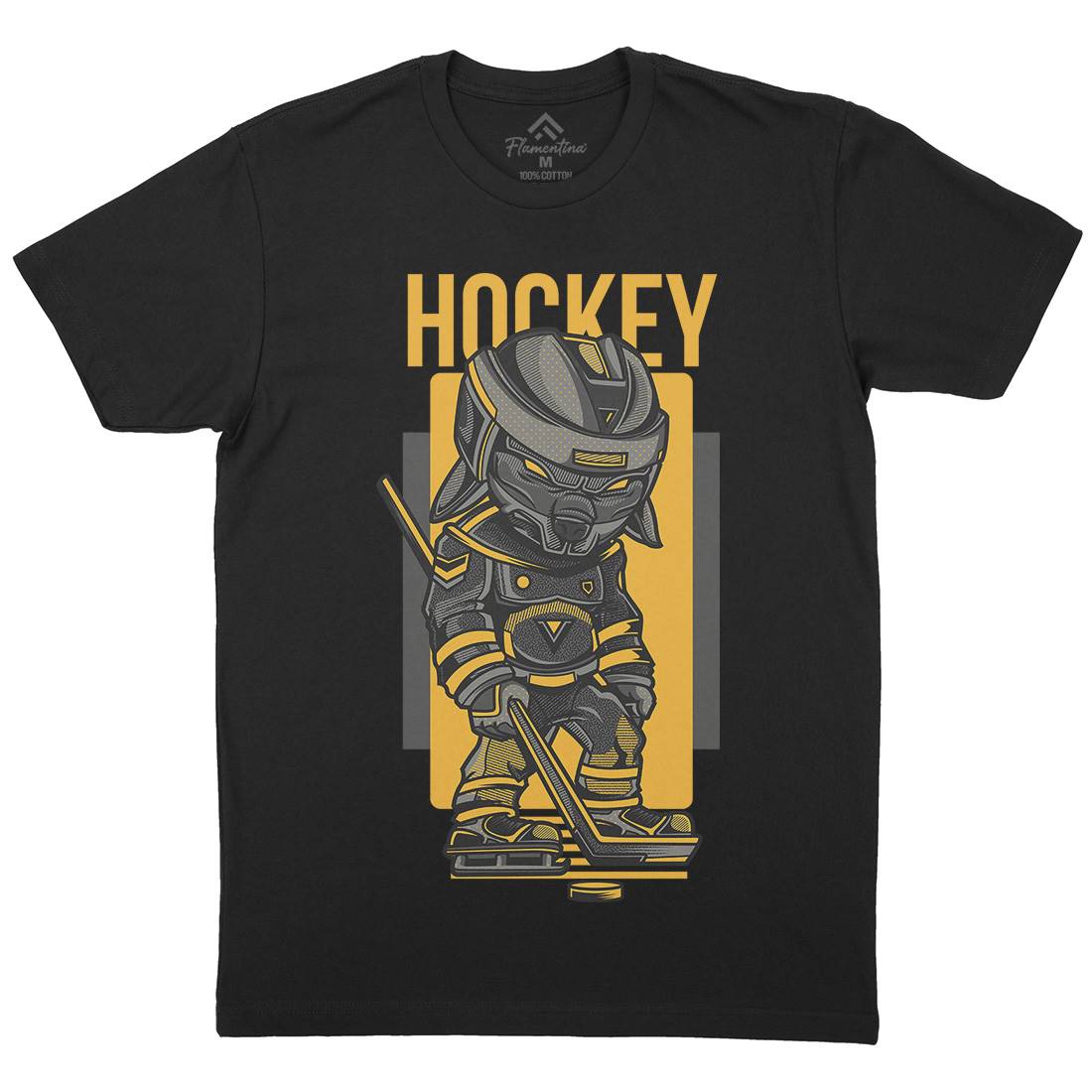 Hockey Mens Organic Crew Neck T-Shirt Sport D614